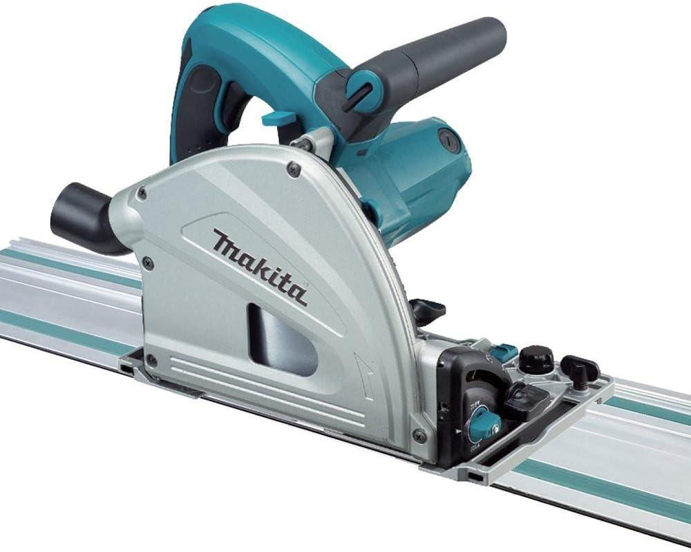 Makita SP6000J1 6-1/2" Plunge Circular Saw Kit, with Stackable Tool case and 55" Guide Rail, Blue