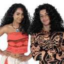 Morph Polynesian Curly Wig for Maui Role Play, Halloween Costume Hair for Men and Women, Black Cosplay Accessory, One Size