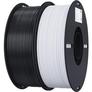Creality 3D Printer Filament Bundle 4KG, 4 Pack 1kg Spool(2.2lbs) 1.75mm PLA Filament Bulk +/- 0.02mm, for Most FDM 3D Printers, White and Black