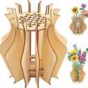 Wooden Vase for Lego Flowers, Vase Building Set for Roses, Wooden Puzzle Flower Vase for Lego Flower Bouquet Building Set, Gift for Flower Lovers, Adults and Women