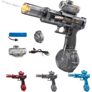 Automatic Water Gun for Adults – Battery Powered Electric Squirt Gun with Fast Continuous Shooting,Automatic Squirt Gun with Nozzle Flash & Water Spray Sound,Lightweight Outdoor Summer Water Gun,Gray