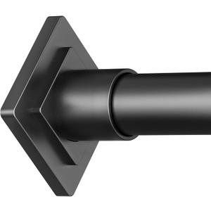 Black Shower Curtain Rod Spring Tension 30 to 68 Inch,1 Inch Diameter Adjustable Shower Rods for Bathroom, No Drilling