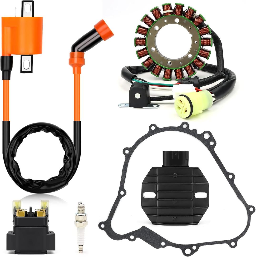 Stator Regulator Rectifier Ignition Coil For Yamaha Grizzly 400 450 2007-2014 Kodiak 400 450 2000-2006 Wolverine 450 2006-2010 Rhino 450 2006-2009 5ND-81410-00-00 5GH-81410-00-00 5GH-15451-00-00