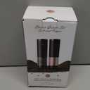 Electric Salt and Pepper Grinder Set Automatic Battery Pepper Mill Shakers Adjustable Coarseness Upgraded Larger Capacity with Led Home and Kitchen Appliances Birthday Gifts for Women Mom (Black/Black)