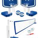 GoSports Splash Hoop 2-in-1 Full Court Pool Basketball & Volleyball Game Set