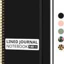 Taja Lined Spiral Journal Notebook for Women & Men, 140 Pages, College Ruled Hardcover Notebook for Work & Note Taking, Journals for Writing, A5(5.7" x 7.9") - Black