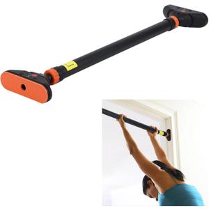 Pull Up Bar for Doorways, Chin Up Bar with Level Meter and Adjustable Width for Strength Training,No Screws Required, Weight Capacity 440 LBS (Orange and Black)