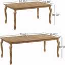 Merax Farmhouse Large Expandable 62"-79" Dining Table for 6, Natural, 1-Piece
