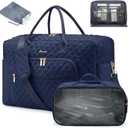 LOVEVOOK Travel Duffle Bag - Women's Weekender Carry On Overnight Laptop & Gym Bag With Toiletry/Shoe Pocket, Hospital Labor Bag (Large, Navy)