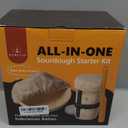 Complete Sourdough Starter Kit, Banneton Bread Proofing Basket with Glass Sourdough Starter Jar, Sourdough Bread Baking Supplies, 9'' Round Bread Proofing Basket, for Bread Making Baking Fermentation