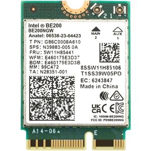 New Wi-Fi 7 Intel BE200 Bluetooth 5.4 WiFi Card BE200NGW 2.4/5/ 6 GHz 5.8 Gbps for Windows 11 PC Laptop