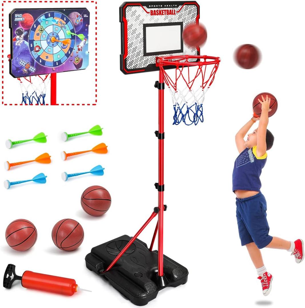 Meland Kids Basketball Hoop - Adjustable Height 2.9ft-6.2ft Toddler for Kids, Goal Indoor & Outdoor Toys Backyard Outside Boys Age 3 4 5 6 7 8 Years Gift Meland Kids Basketball Hoop - Adjustable Height 2.9ft-6.2ft Toddler for Kids, Goal Indoor & Outdoor Toys Backyard Outside Boys Age 3 4 5 6 7 8 Years Gift