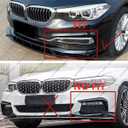 Front Lip Compatible with BMW G30 5 Series Base 2017-2019, Fits for 520i 530i 530e 535i 540i M550i, Bumper Air Dam Lower Chin Spoiler Splitter, Protection Body (Gloss Black)