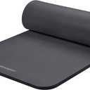 Retrospec Solana Yoga Mat 1" Thick w/Nylon Strap for Men & Women - Non Slip Exercise Mat for Home Yoga, Pilates, Stretching, Floor & Fitness Workouts (Graphite)