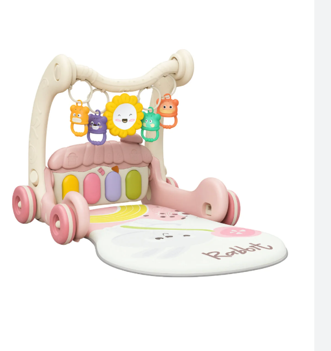 3-in-1 Baby Walker with Tummy Time Mat and Stroller Toys-Sit-to-Stand Walker for Baby Development-Ideal Baby Push Walker and 6-Month-Old Baby Must-Haves-Fun Learning Playtime