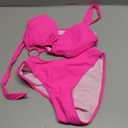 Hilinker Womens Cut Out Sexy One Piece Swimsuit Monokini Self Tie Halter Bathing Suit (Small, Pink)