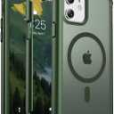 Magnetic for iPhone 12/12 Pro Case, [Compatible with MagSafe][Military Grade Drop Protection][Heavy Duty Protection][Non-Slip][Shockproof] 2-Layer Durable Bumper Phone Case 6.1''-Army Green