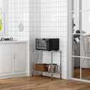 MZG 220 lbs 2 Tier Storage Rack Metal Wire Shelving Unit, Storage Standing Household Shelf Organizer for Laundry Bathroom Kitchen Pantry Closet Garage Utility Room, Chrome 11.8" D x 27.6" W x 23.4" H