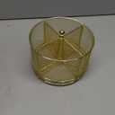 360 Rotating Metal Utensil Caddy - 4 Compartment Silverware Cutlery Holder Rotation Fork Spoon Napkin Organizer Flatware Storage Basket Party Countertop Buffet Picnic Camping Outdoor Gold