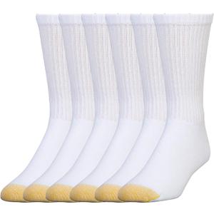 GOLDTOE Men's 656S Cotton Crew Athletic Socks, Multipairs (X-Large)