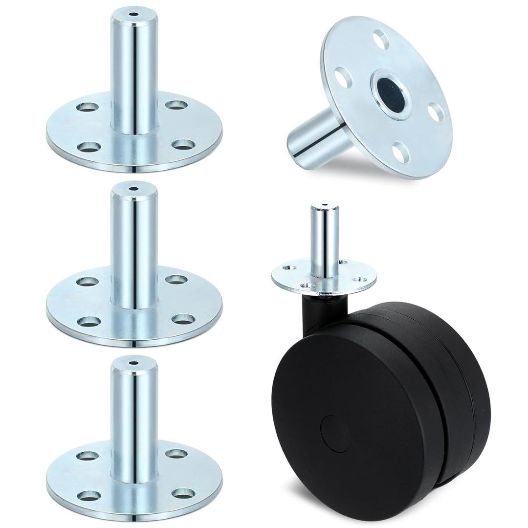 Moxweyeni 4 Pcs Caster Socket Broad Brimmed Hat Sockets for 7/16" Caster Stem Stainless Steel Sleeve Inserts for Piano Furniture Dolly Carts and Musical Equipment Wheels Hardware