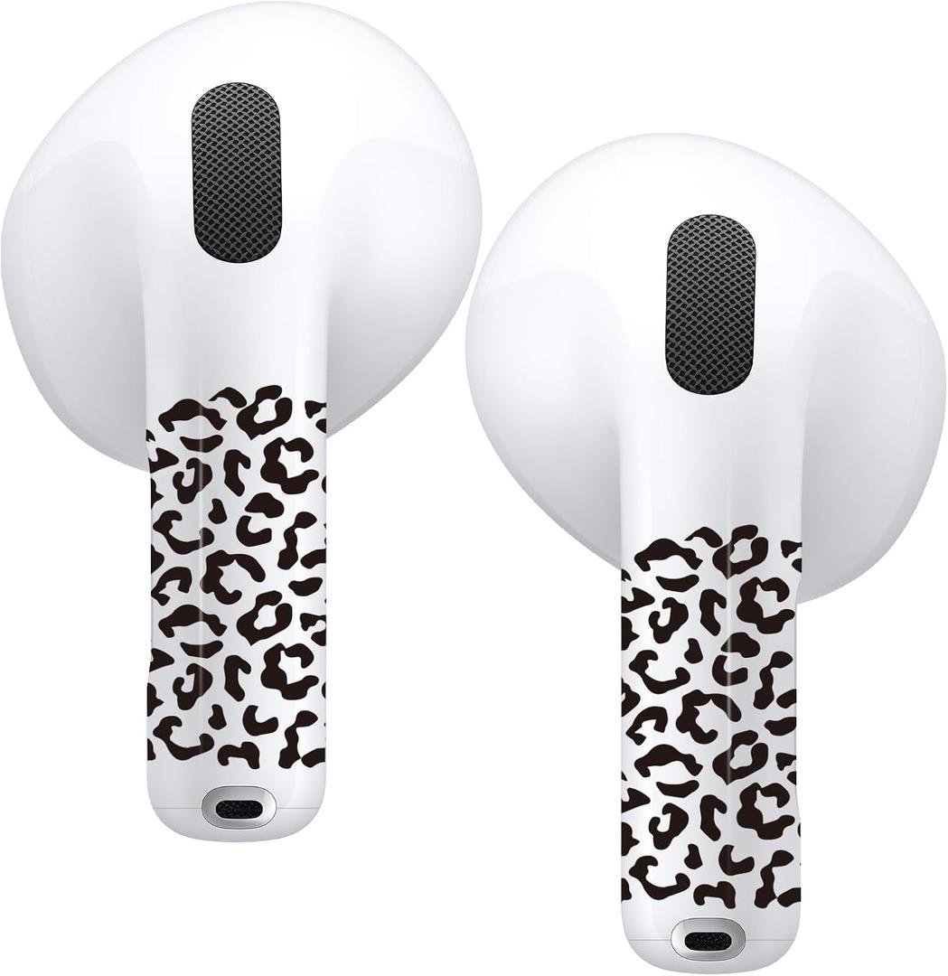 RockMax for AirPods 4 SkinLeopard Print Decal Sticker for Air Pods 4th Gen, Compatible with Clear AirPod 4 Case 2024, Durable Tattoo Wrap, Easy to Apply