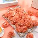 Thiccywoov 50 Pcs Artificial Flowers, 3.2 Inches Silk Rose Head Flowers Fake No Stem for Wedding Bridal Bouquet Home Floral Decor DIY Centerpieces Arrangements Party Tables Decoration(Peach)