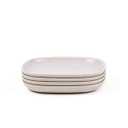 EKOBO Side Plate Set of 4 – 7" BPA-Free Eco-Composite Plates – Lightweight and Durable Dessert or Snack Plates – Robust Bamboo Plates Reusable for Kids and Adults (Stone)