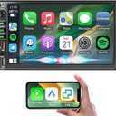 7 Inch Double Din Car Stereo for Wireless Carplay & Android Auto, Car Audio with 1024 * 600 HD Touch Screen  Mirror Link, Bluetooth5.2,2USB/AUX/TF,AM/FM Radio