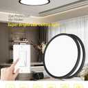 2Pack 16 Inch Dimmable LED Flush Mount Ceiling Light Panel,32W 3480LM,3000K/4000K/6000K CCT Selectable,Ultra Thin Round Black Ceiling Light Fixture for Hallway Kitchen Bedroom Home Office Bathroom