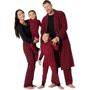 Amazon Essentials Matching Holiday Family Pajama Sets (X-Large, Classic Buffalo Check)