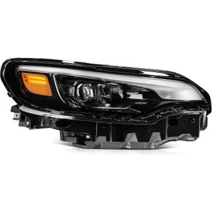 Passenger Side Headlight Assembly fit for 2019-2022 For Jeep For Cherokee 2.0L/2.4L/3.2L Black Housing Amber Reflector Clear Lens Replacement 68275944AH, 68275944AC