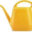 Fasmov 1-Gallon Plastic Watering Can with Comfortable Handle, Garden Watering Cans Long Spout for Indoor Outdoor Watering Plants, Yellow