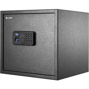 BILLCONCH Gun Safe with 6 Pistol Holders - Biometric, Key & App Unlock, Black Iron Safe with LCD Display & Voice Prompt, Removable Shelf & Foldable Gun Racks (1.4 Cubic Feet)