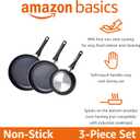 Amazon Basics Ceramic Nonstick Frying Pan Set, 3-Piece, 8 Inch, 10 Inch & 12 Inch, Black