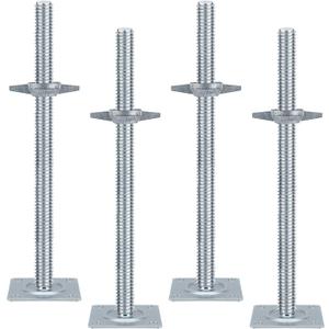 18" Scaffold Adjustable Leveling-Jack Parts - Yzzwer Galvanized Solid Threaded Rod Scaffolding Feet for Baker Style Scaffolding 4 Pack