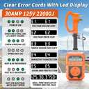 22000J RV Surge Protector 30 Amp with Auto Shutoff & Reset, LED Display Real-Time Circuit Analyzer for Camper Travel Trailers, RV Adapter Plug with Waterproof Cover