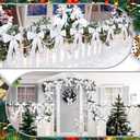 25 Pcs Christmas Tree Decorations 19.7 ft Christmas Wooden Beads Garland with 24 Pcs 7.9 x 9.8 Inches Satin Bows Wooden Beads Garland Ornaments for Xmas Tree Fence Fireplace Decorations