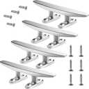 Boat Cleat Open Base Boat Cleat, Dock Cleat All 316 Stainless Steel Boat Mooring Accessories, Free Installation Accessories Screws(4/5 /6/8 inch)