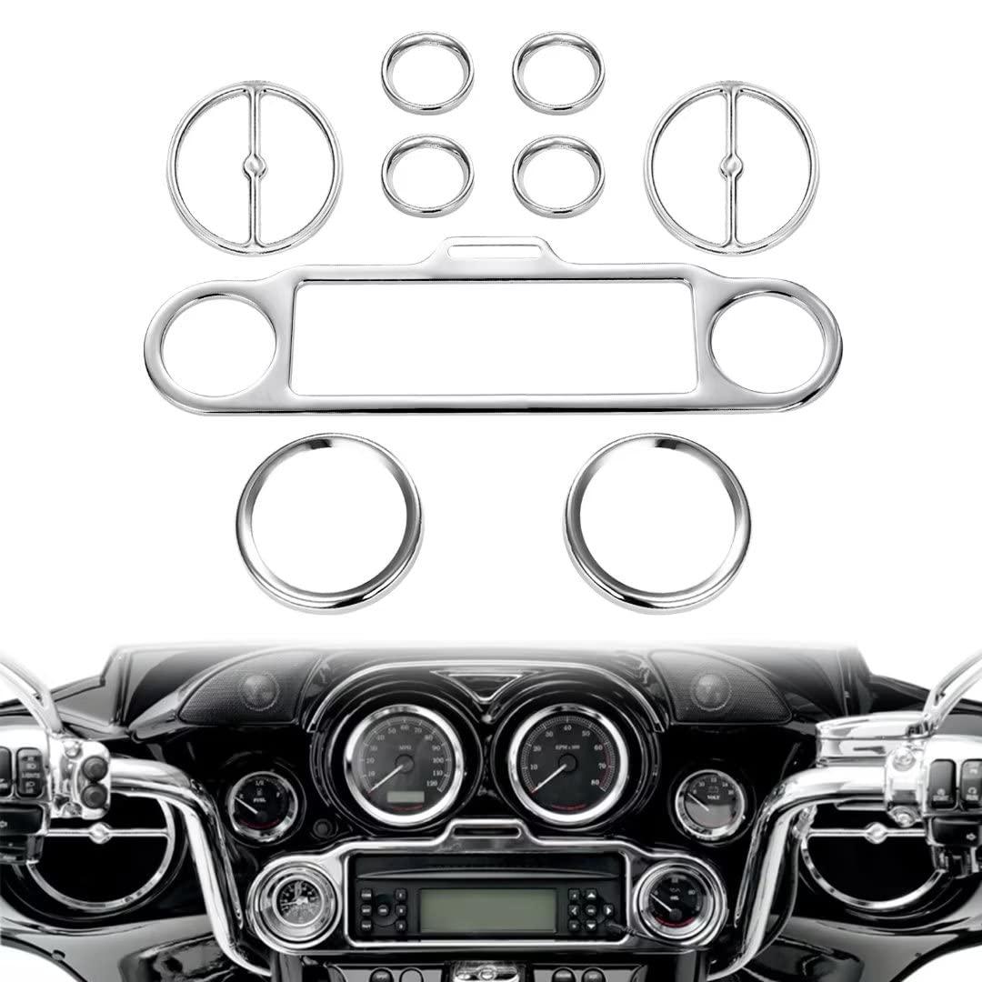 9 PCS Stereo Accent Speedometer Speaker Trim Loop Set Compatible for Harley Davidson Electra Street Glide Ultra Classic Models 1986-2013