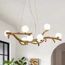 28.7in Modern Chandelier Ceiling Light Fixture,8-Light Sputnik Chandeliers Resin Mid Century Chandelier Over Table,Height Adjustable Chandeliers for Dining Room Living Room Kitchen Island