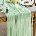 Artoid Mode Light Green Gauze Table Runner 120 Inch 10FT, Seasonal Sheer Kitchen Dining Holiday Wedding Birthday Baby Shower Table Decor for Home Party (59" x 120")
