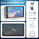 7'' Wireless Double Din Car Stereo Carplay Radio Screen for Car Audio Receivers, Bluetooth Car Play Android Auto Touchscreen, Mirror Link, FM/AM, Backup Camera, Type-C