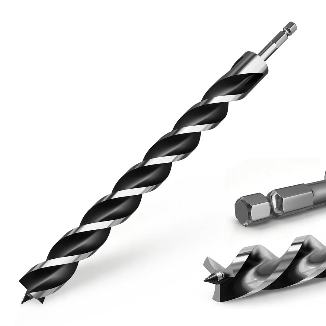 1-9/16"×18" Auger Drill Bit, Tri-Flute Long Wood Drill Bit