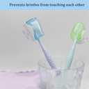 4 PCS Travel Toothbrush Head Covers Caps, Tooth Brush Protector Cap Brush Pod Case Portable Plastic Clip Wall Mounted Hanging Rack Organizer for Bathroom Travel