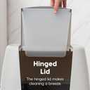 IRIS USA Cat Litter Box Large with Front Door Flap, Covered Enclosed Litter Box Enclosure with Scoop, Handle & Buckles for Portability & Privacy, Hidden Litter Pan, Gray