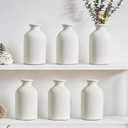 Modern White Small Ceramic Vase Set of 6 for Living Room Bedroom 4.72'' Minimalist Fresh Flower Vases for Home Decor Office Centerpieces Fireplace Nordic Style Gift for Fake Plant 6 Pack