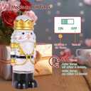 Valentine's Day Nutcracker Soldier Snow Globe with Music & 6H Timer Water Snow Globe Lantern USB & Battery Operated Tabletop Decoration for Valentine Festival Decorations Gifts (Gold Nutcracker)