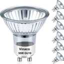 Vinaco GU10 Bulb, 3 Pack Halogen GU10 120V 50W Candle Warmer Bulb Dimmable, MR16 GU10 C 120V 50W Bulb 2800K Warm White, GU10 Halogen Bulb for Candle Warmer Lamp Replacement, GU10 Track Lighting Bulbs