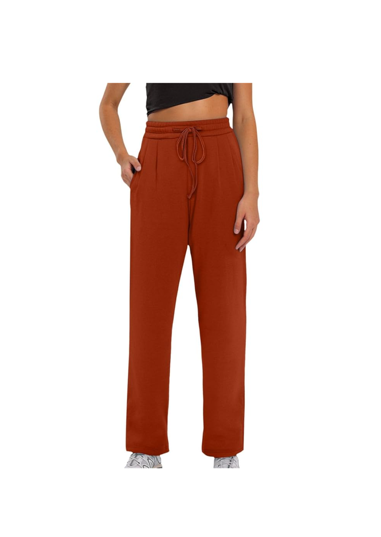 Sweatpants for Women Casual High Waisted Elastic Drawstring Pants Athletic Straight Leg Solid Color Comfort Trousers Size S